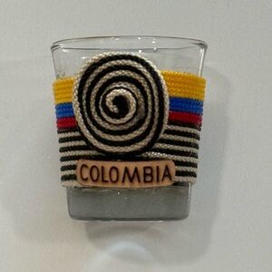 Colombia Souvenir Shot Glass - Hand-Woven Sombrero Vueltiao Design